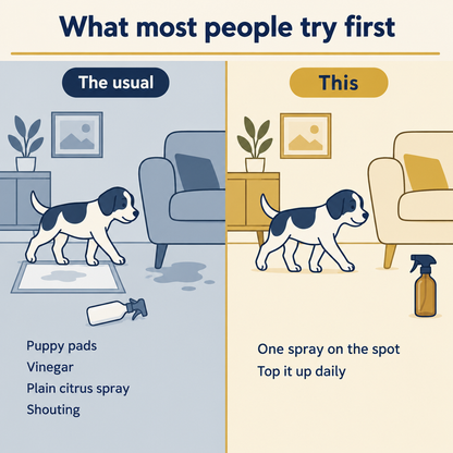 What most people try first compared with one spray on the spot