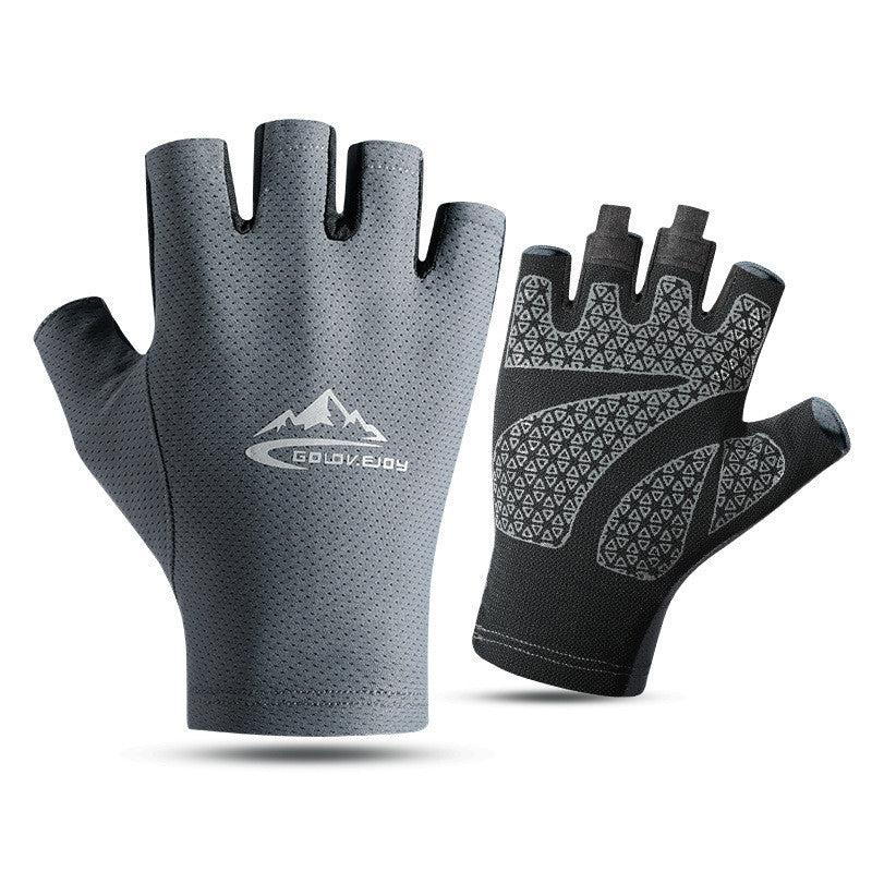 Ice Silk Fingerless Fishing Gloves – Non-Slip & Breathable