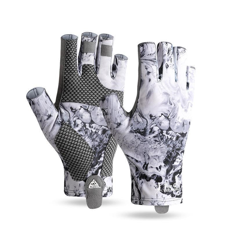 Ice Silk Fingerless Fishing Gloves – Non-Slip & Breathable