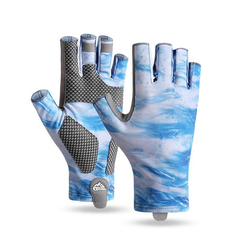 Ice Silk Fingerless Fishing Gloves – Non-Slip & Breathable