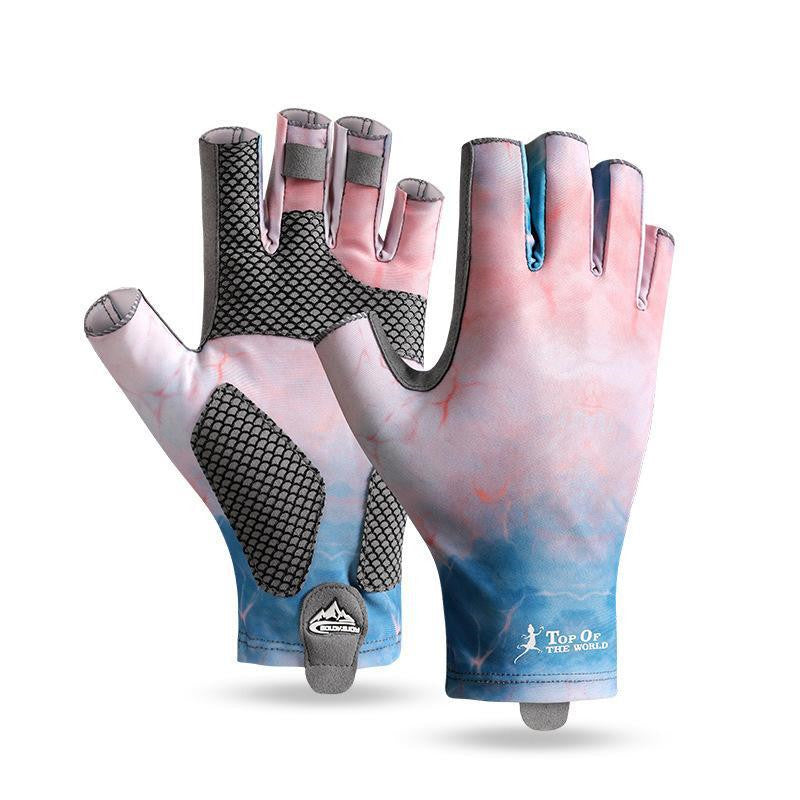 Ice Silk Fingerless Fishing Gloves – Non-Slip & Breathable